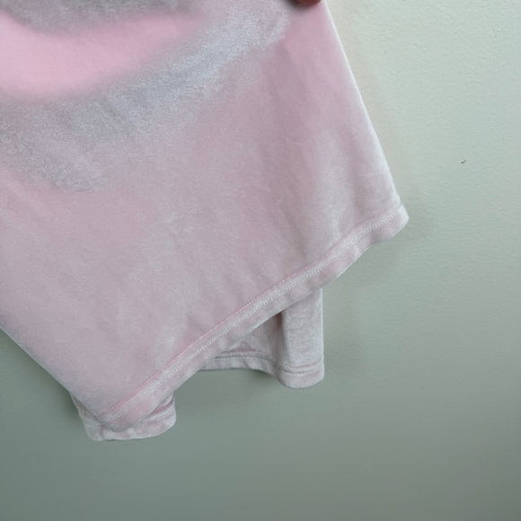 I.AM.GIA Daria Velour Rhinestone Logo Track Pants in Baby Pink Size S - Picture 7 of 10